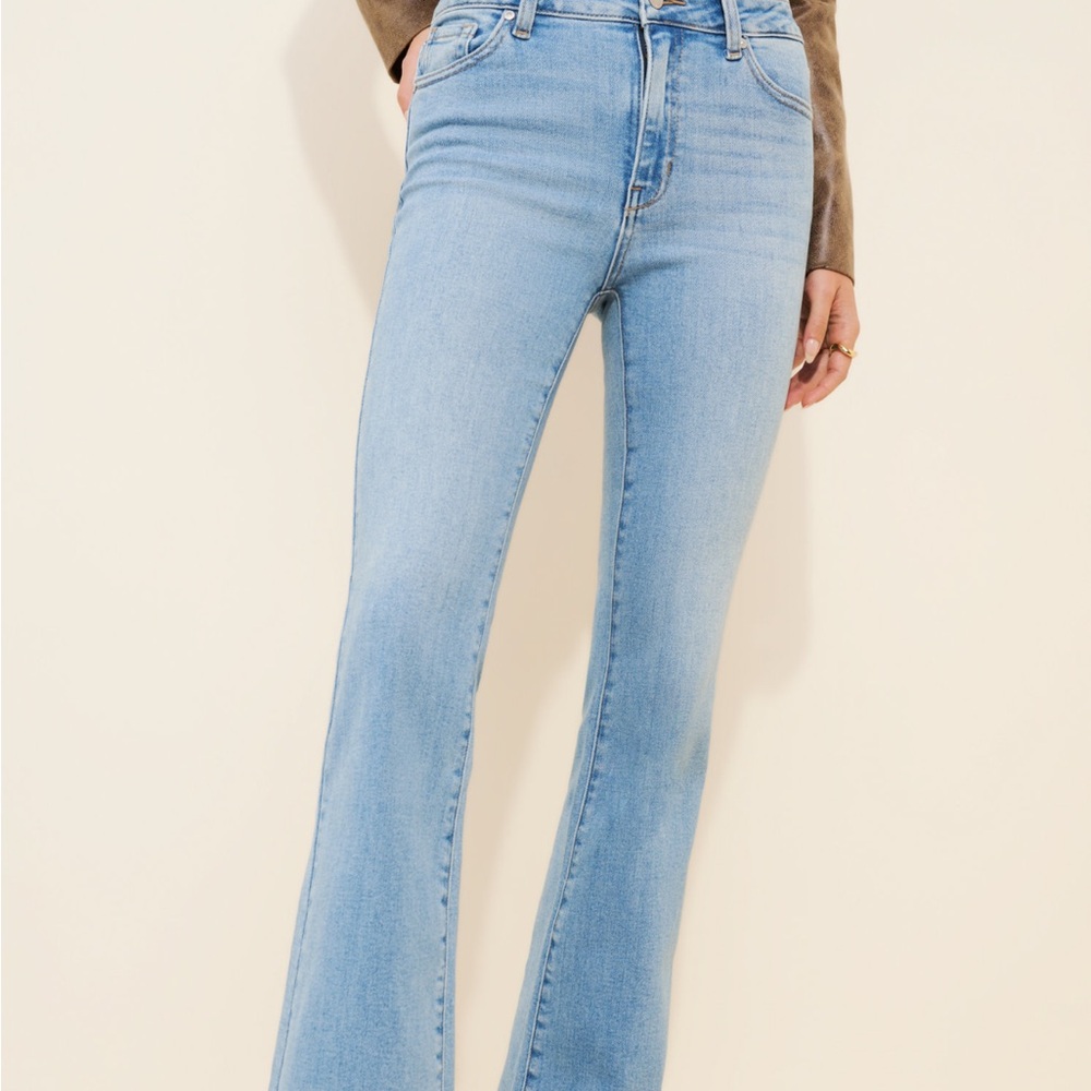 Just Black Light Blue High-Rise Flare Jeans NWT